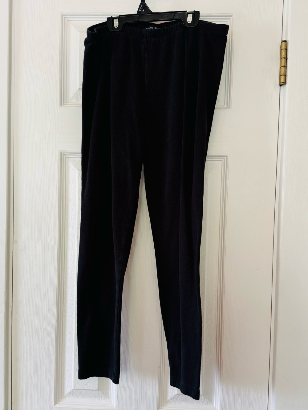 Eileen Fisher Women’s Pants Black Organic Cotton Fleece Stretch Pull On Small